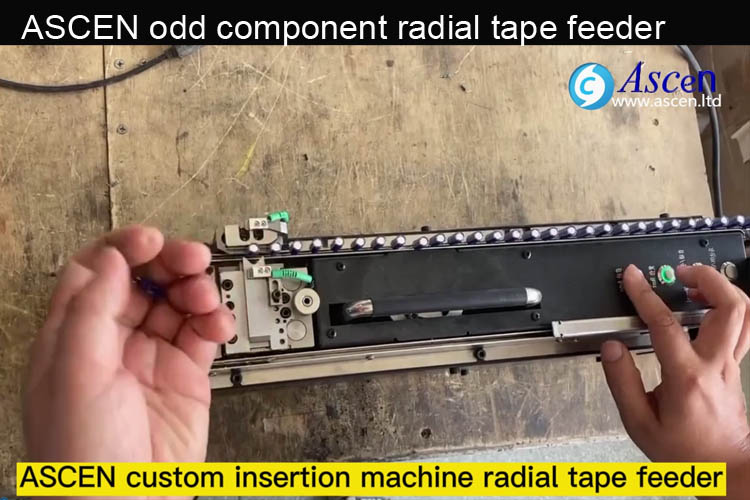 Radial tape feeder for odd-form component