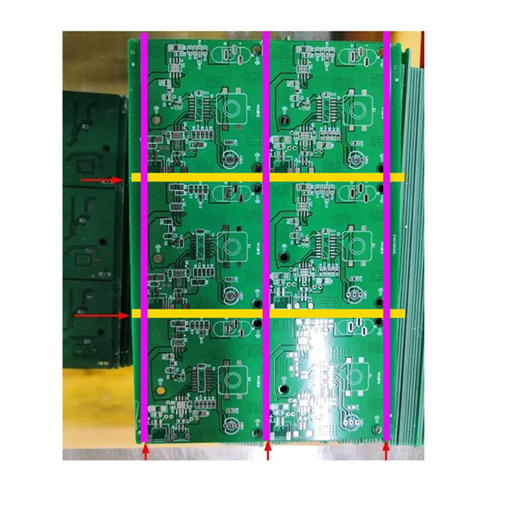 vertical V-cut PCB depaneling